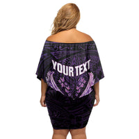 Personalised Alzheimer's Awareness Family Matching Off Shoulder Short Dress and Hawaiian Shirt You May Not Remember But I Will Never Forget LT05 - Polynesian Pride