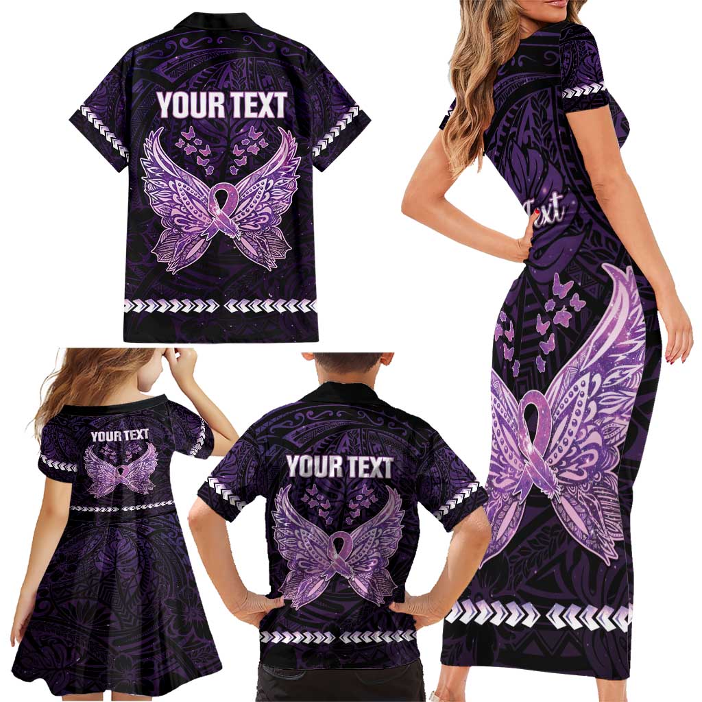 Personalised Alzheimer's Awareness Family Matching Short Sleeve Bodycon Dress and Hawaiian Shirt You May Not Remember But I Will Never Forget LT05 - Polynesian Pride