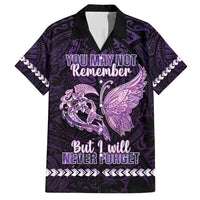 Personalised Alzheimer's Awareness Family Matching Short Sleeve Bodycon Dress and Hawaiian Shirt You May Not Remember But I Will Never Forget LT05 Dad's Shirt - Short Sleeve Purple - Polynesian Pride