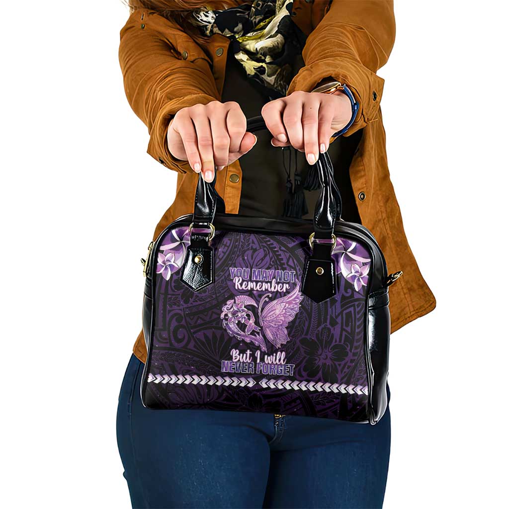 Alzheimer's Awareness Shoulder Handbag You May Not Remember But I Will Never Forget LT05 One Size Purple - Polynesian Pride