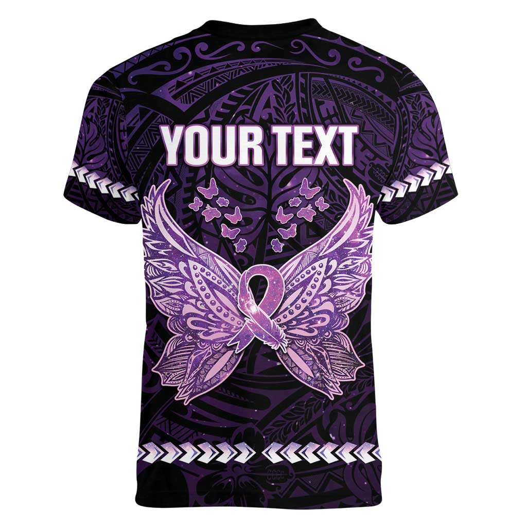 Personalised Alzheimer's Awareness Women V-Neck T-Shirt You May Not Remember But I Will Never Forget