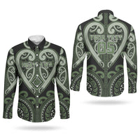 Custom Aotearoa Ngati Awa Couples Matching Long Sleeve Bodycon Dress and Long Sleeve Button Shirt Maori Tribal Pattern LT05 - Polynesian Pride