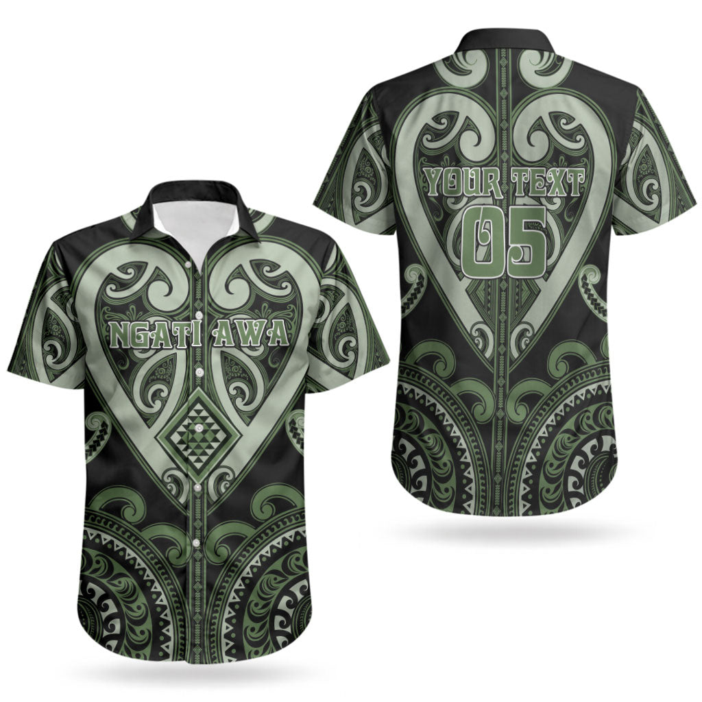 Custom Aotearoa Ngati Awa Couples Matching Off The Shoulder Long Sleeve Dress and Hawaiian Shirt Maori Tribal Pattern LT05 - Polynesian Pride