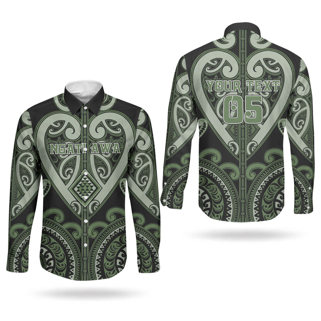 Custom Aotearoa Ngati Awa Couples Matching Off The Shoulder Long Sleeve Dress and Long Sleeve Button Shirt Maori Tribal Pattern LT05 - Polynesian Pride