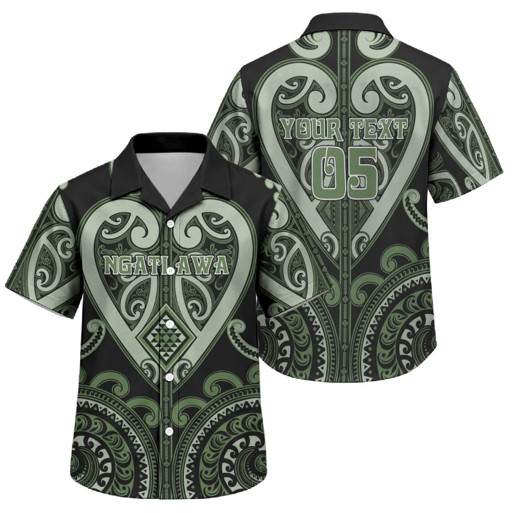 Custom Aotearoa Ngati Awa Family Matching Off Shoulder Short Dress and Hawaiian Shirt Maori Tribal Pattern LT05 Son's Shirt Green - Polynesian Pride