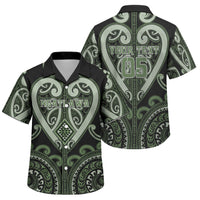 Custom Aotearoa Ngati Awa Family Matching Tank Maxi Dress and Hawaiian Shirt Maori Tribal Pattern LT05 Son's Shirt Green - Polynesian Pride