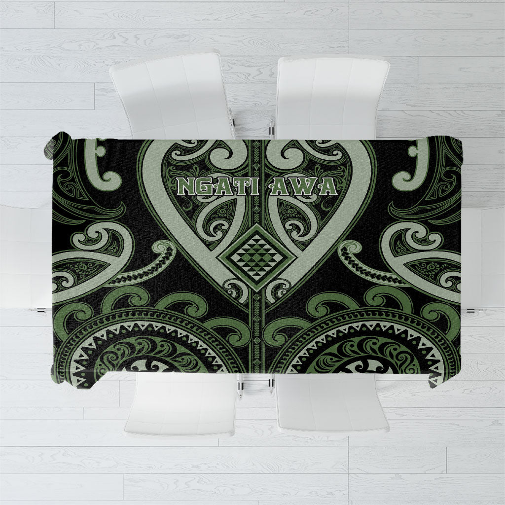 Aotearoa Ngati Awa Tablecloth Maori Tribal Pattern LT05 Green - Polynesian Pride