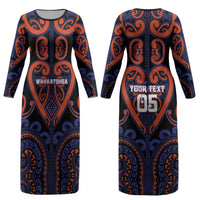 Custom Aotearoa Whakatohea Couples Matching Long Sleeve Bodycon Dress and Long Sleeve Button Shirt Maori Tribal Pattern LT05 - Polynesian Pride