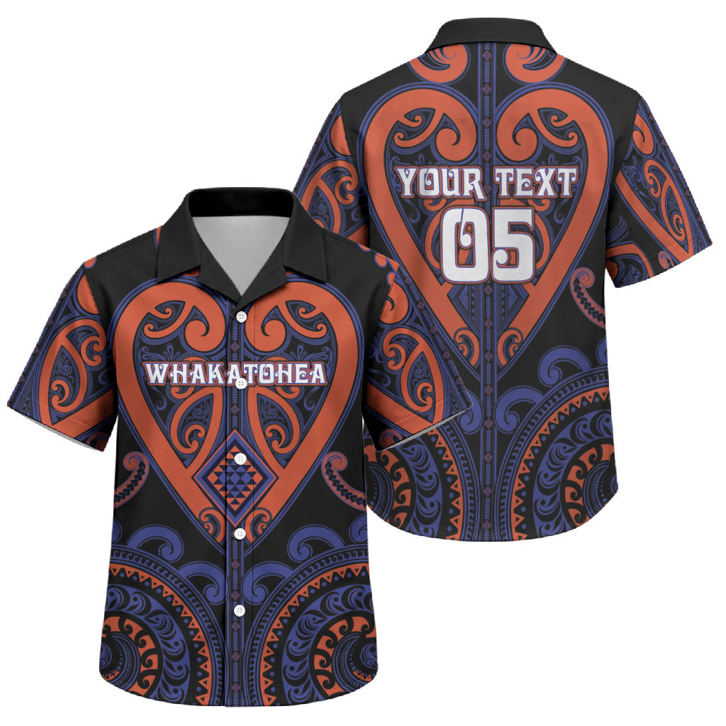 Custom Aotearoa Whakatohea Family Matching Off Shoulder Maxi Dress and Hawaiian Shirt Maori Tribal Pattern LT05 Son's Shirt Navy - Polynesian Pride