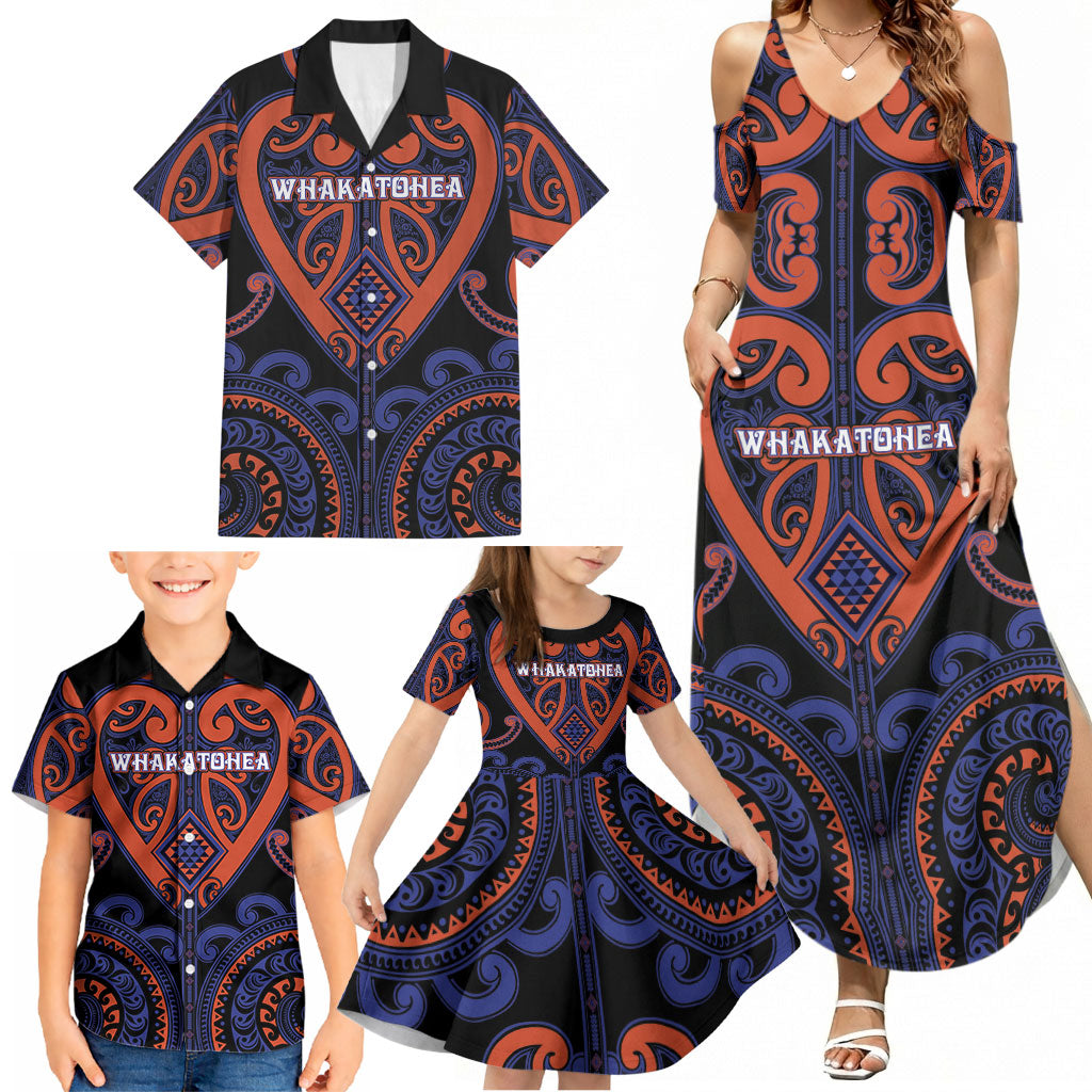 Custom Aotearoa Whakatohea Family Matching Summer Maxi Dress and Hawaiian Shirt Maori Tribal Pattern LT05 - Polynesian Pride