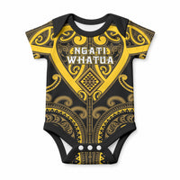 Custom Aotearoa Ngati Whatua Baby Onesie Maori Tribal Pattern LT05 Yellow - Polynesian Pride