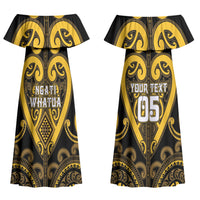 Custom Aotearoa Ngati Whatua Couples Matching Off Shoulder Maxi Dress and Hawaiian Shirt Maori Tribal Pattern LT05 - Polynesian Pride