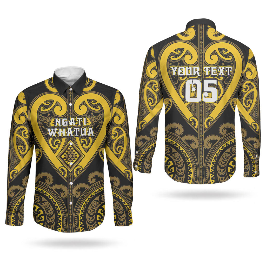 Custom Aotearoa Ngati Whatua Couples Matching Off The Shoulder Long Sleeve Dress and Long Sleeve Button Shirt Maori Tribal Pattern LT05 - Polynesian Pride