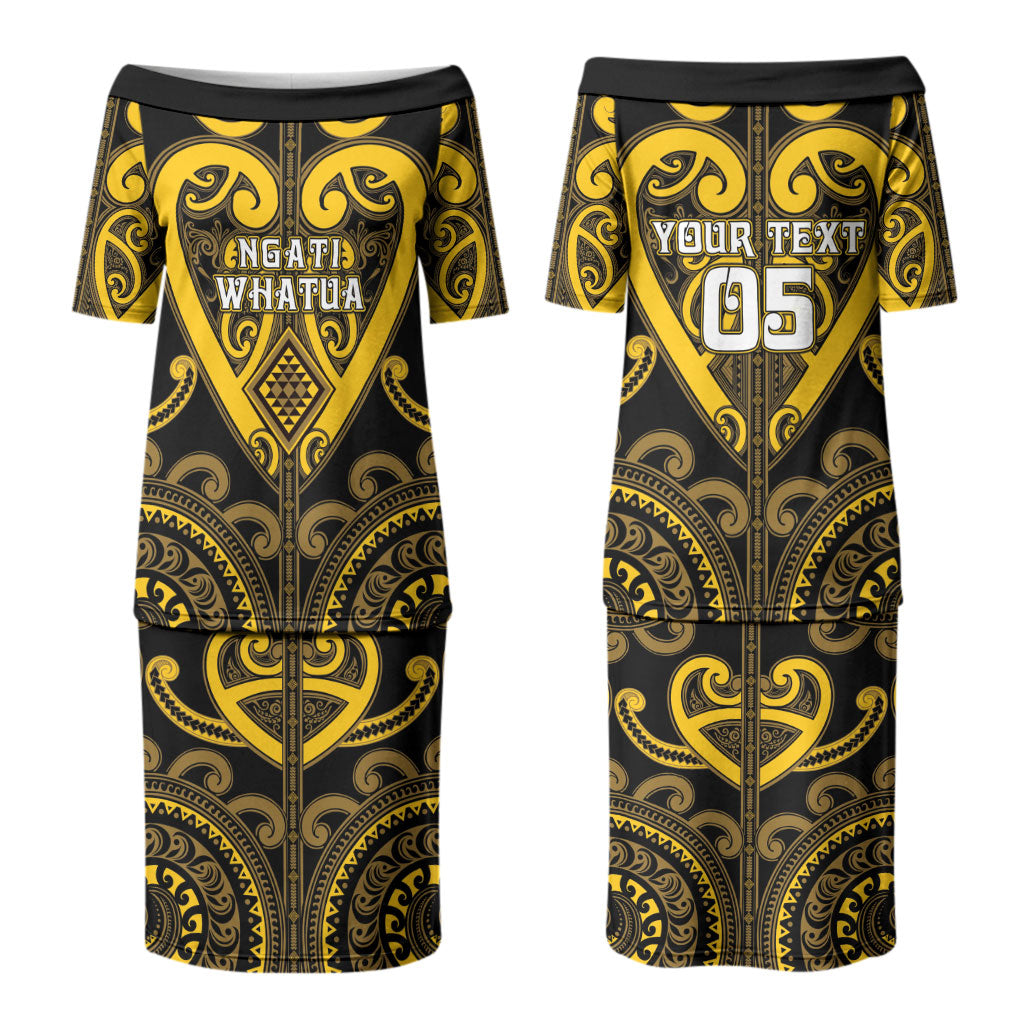 Custom Aotearoa Ngati Whatua Couples Matching Puletasi and Hawaiian Shirt Maori Tribal Pattern LT05 - Polynesian Pride
