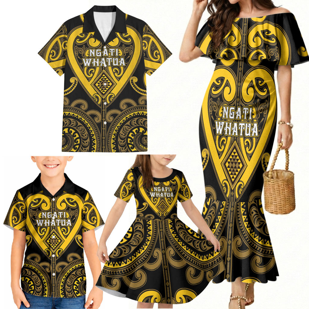 Custom Aotearoa Ngati Whatua Family Matching Mermaid Dress and Hawaiian Shirt Maori Tribal Pattern LT05 - Polynesian Pride