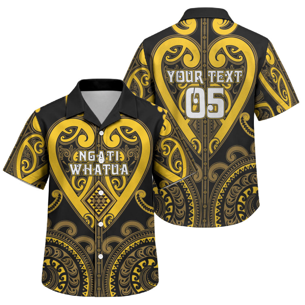 Custom Aotearoa Ngati Whatua Family Matching Off Shoulder Maxi Dress and Hawaiian Shirt Maori Tribal Pattern LT05 Son's Shirt Yellow - Polynesian Pride