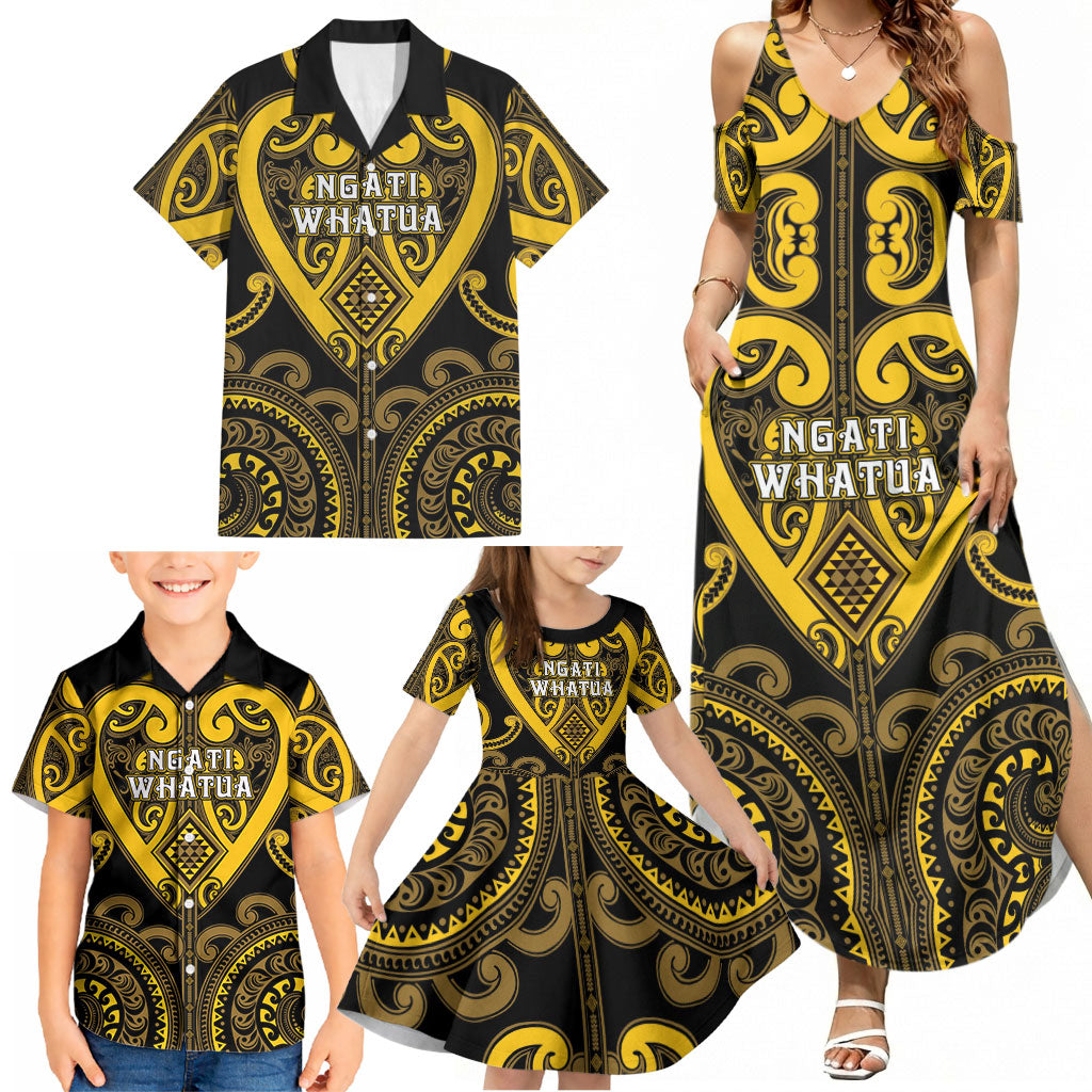 Custom Aotearoa Ngati Whatua Family Matching Summer Maxi Dress and Hawaiian Shirt Maori Tribal Pattern LT05 - Polynesian Pride