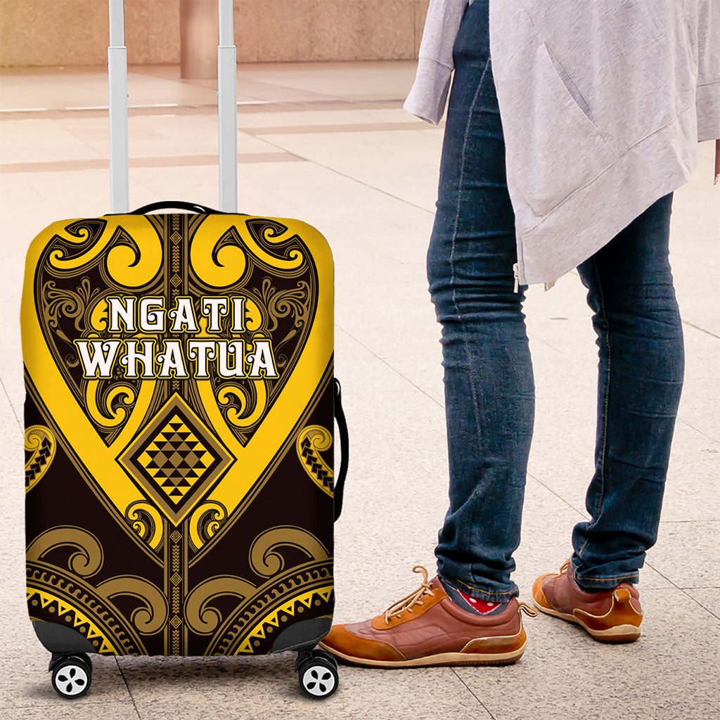 Aotearoa Ngati Whatua Luggage Cover Maori Tribal Pattern LT05 Yellow - Polynesian Pride