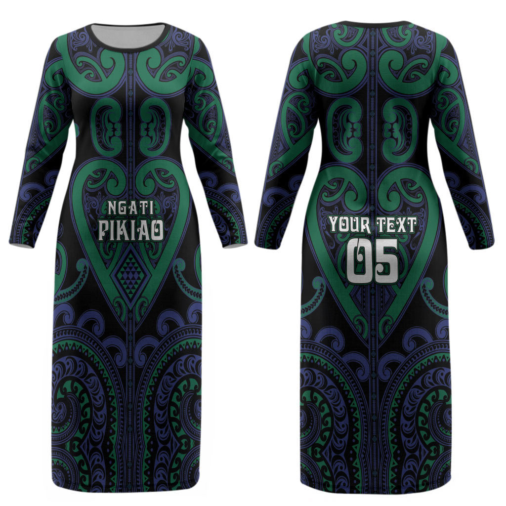 Custom Aotearoa Ngati Pikiao Couples Matching Long Sleeve Bodycon Dress and Hawaiian Shirt Maori Tribal Pattern LT05 - Polynesian Pride