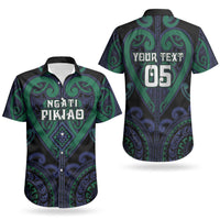 Custom Aotearoa Ngati Pikiao Couples Matching Off The Shoulder Long Sleeve Dress and Hawaiian Shirt Maori Tribal Pattern LT05 - Polynesian Pride