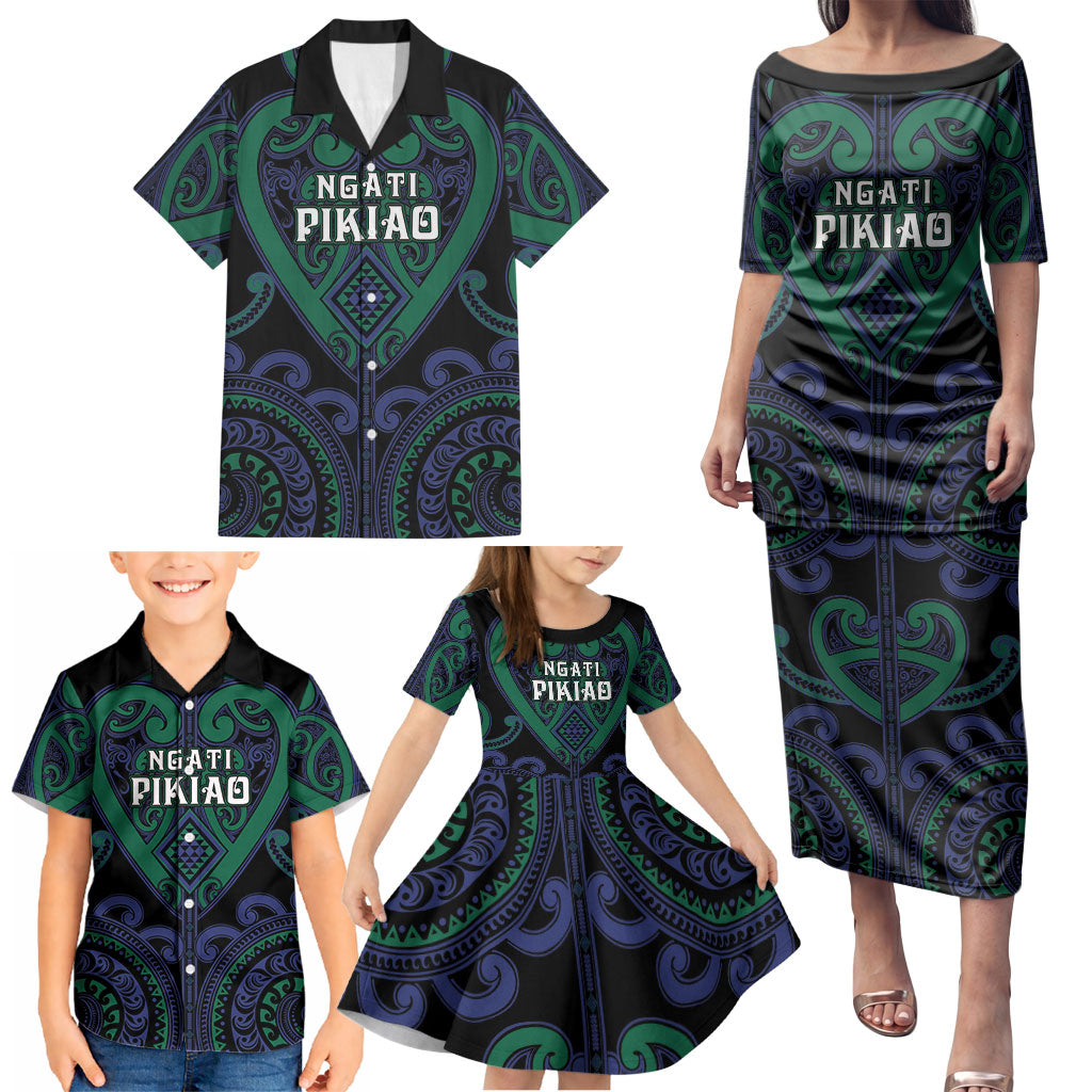 Custom Aotearoa Ngati Pikiao Family Matching Puletasi and Hawaiian Shirt Maori Tribal Pattern LT05 - Polynesian Pride