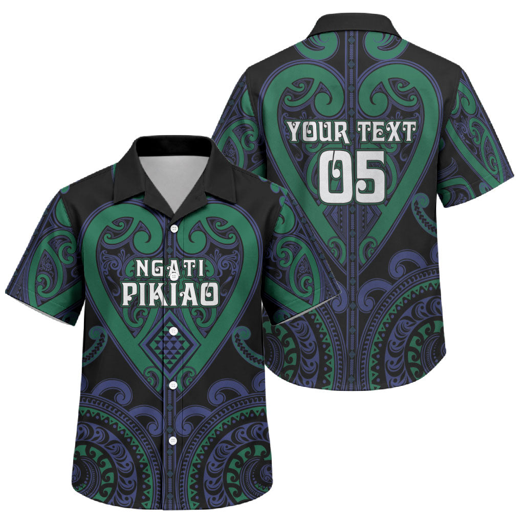 Custom Aotearoa Ngati Pikiao Family Matching Summer Maxi Dress and Hawaiian Shirt Maori Tribal Pattern LT05 Son's Shirt Green - Polynesian Pride