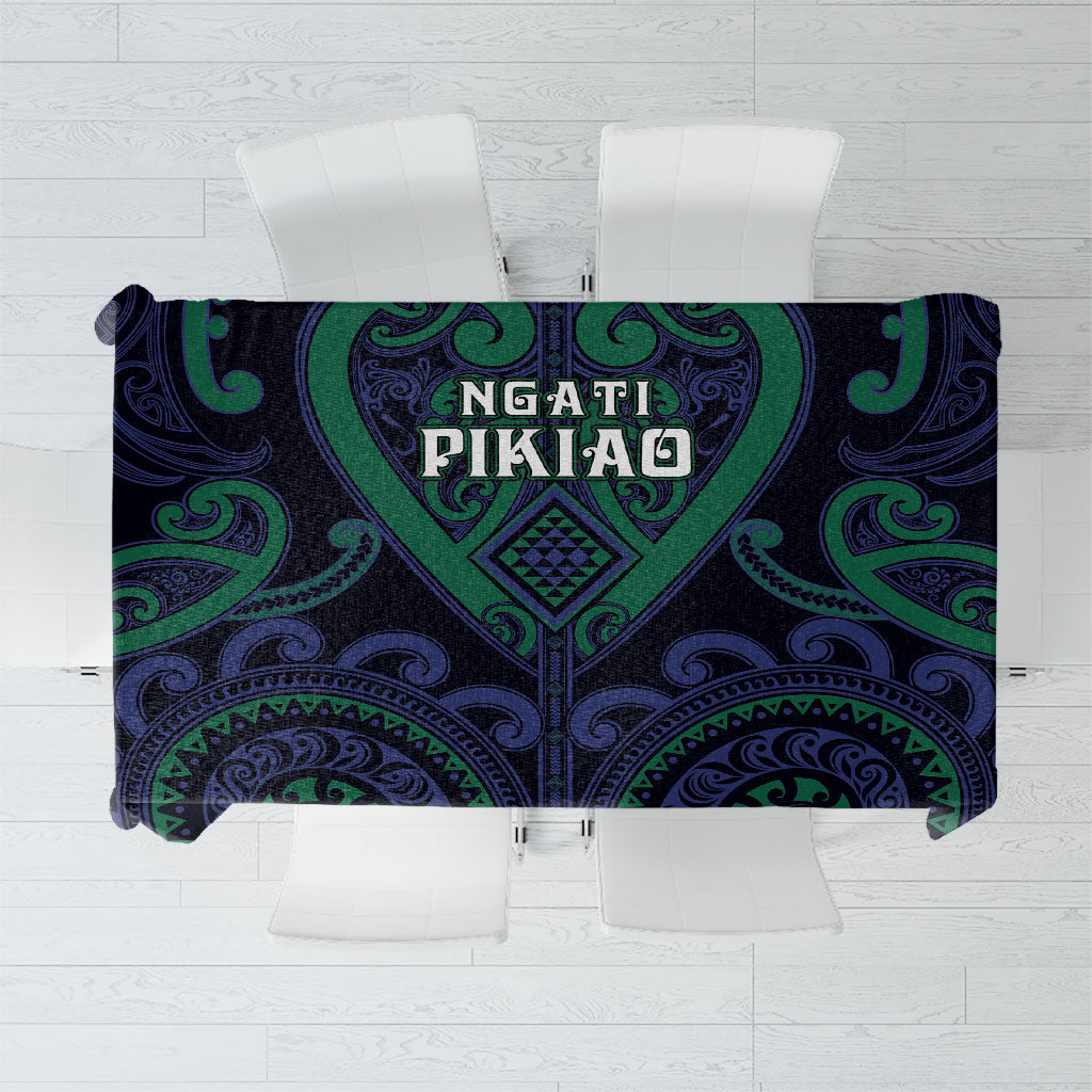 Aotearoa Ngati Pikiao Tablecloth Maori Tribal Pattern LT05 Green - Polynesian Pride