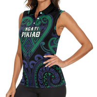 Custom Aotearoa Ngati Pikiao Women Sleeveless Polo Shirt Maori Tribal Pattern LT05 - Polynesian Pride