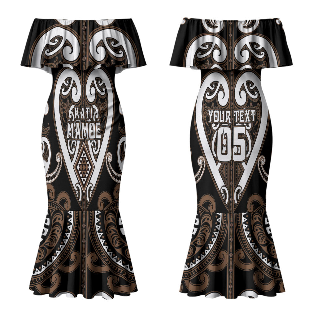 Custom Aotearoa Kati Mamoe Couples Matching Mermaid Dress and Hawaiian Shirt Maori Tribal Pattern LT05 - Polynesian Pride