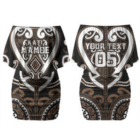 Custom Aotearoa Kati Mamoe Couples Matching Off Shoulder Short Dress and Long Sleeve Button Shirt Maori Tribal Pattern LT05 - Polynesian Pride