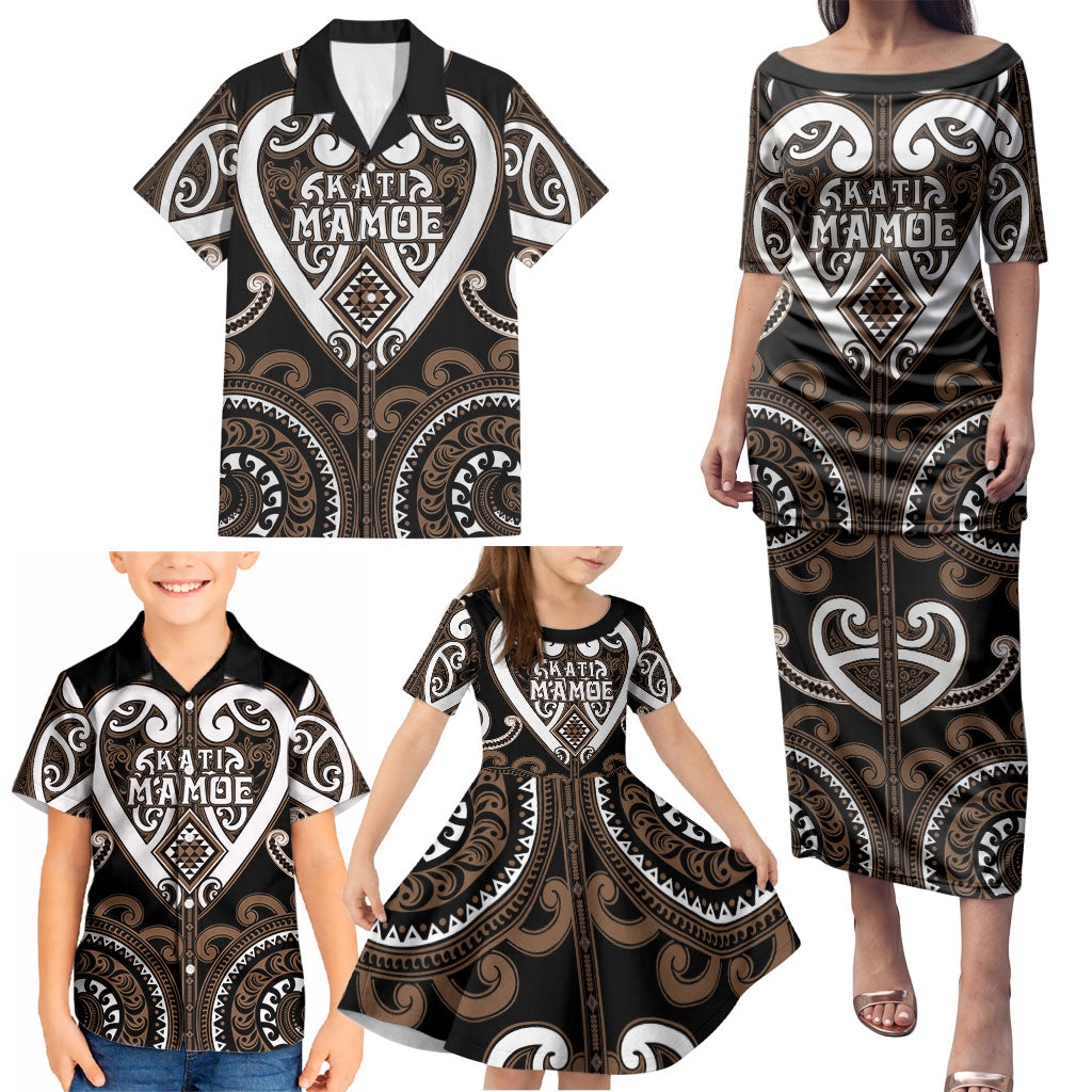 Custom Aotearoa Kati Mamoe Family Matching Puletasi and Hawaiian Shirt Maori Tribal Pattern LT05 - Polynesian Pride
