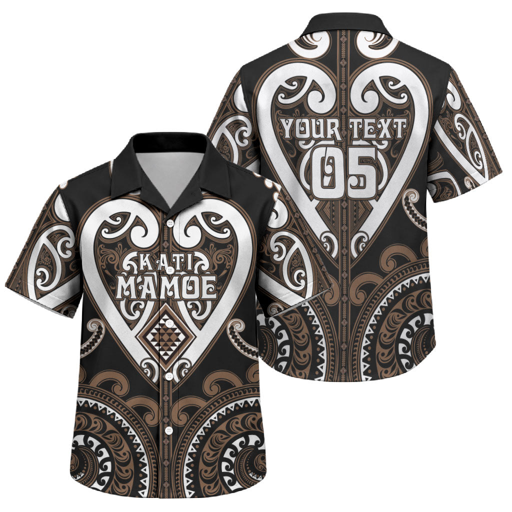 Custom Aotearoa Kati Mamoe Family Matching Tank Maxi Dress and Hawaiian Shirt Maori Tribal Pattern LT05 Son's Shirt Brown - Polynesian Pride