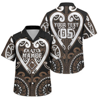 Custom Aotearoa Kati Mamoe Family Matching Tank Maxi Dress and Hawaiian Shirt Maori Tribal Pattern LT05 Son's Shirt Brown - Polynesian Pride