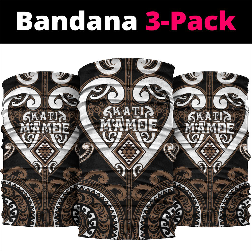 Aotearoa Kati Mamoe Neck Gaiter Maori Tribal Pattern LT05 package One Size: 25*50cm Brown - Polynesian Pride