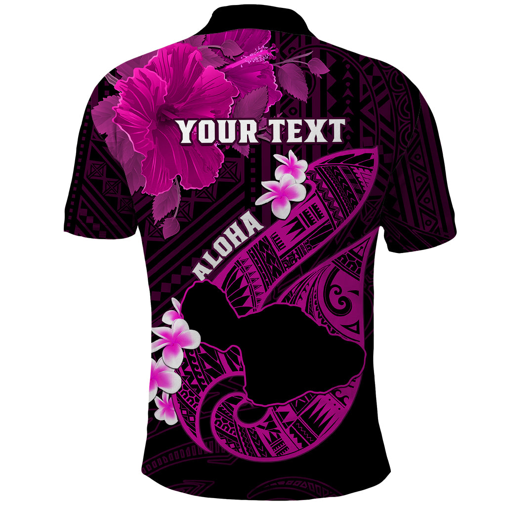 Personalized Hawaii Maui Polo Shirt Polynesian Fish Hook Hibiscus Pink Version LT05 - Polynesian Pride