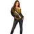 Personalized Hawaii Maui Off Shoulder Sweater Polynesian Fish Hook Hibiscus Gold Version LT05 - Polynesian Pride