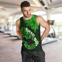 Personalized Hawaii Maui Men Tank Top Polynesian Fish Hook Hibiscus Green Version LT05 - Polynesian Pride
