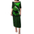 Personalized Hawaii Maui Puletasi Polynesian Fish Hook Hibiscus Green Version LT05 Long Dress Green - Polynesian Pride