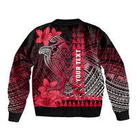 Personalized Hawaii Bomber Jacket Hammerhead Shark Kakau Polynesian Tribal Red LT05 - Polynesian Pride