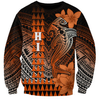 Personalized Hawaii Sweatshirt Hammerhead Shark Kakau Polynesian Tribal Orange LT05 Unisex Orange - Polynesian Pride