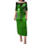 Personalized Hawaii Puletasi Hammerhead Shark Kakau Polynesian Tribal Green LT05 Long Dress Green - Polynesian Pride