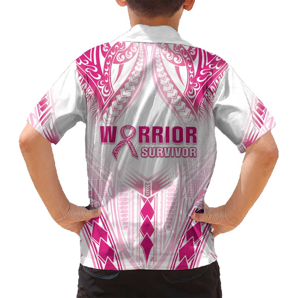 Breast Cancer Pink Out Family Matching Long Sleeve Bodycon Dress and Hawaiian Shirt Polynesian Art Tattoo White Version LT05 - Polynesian Pride