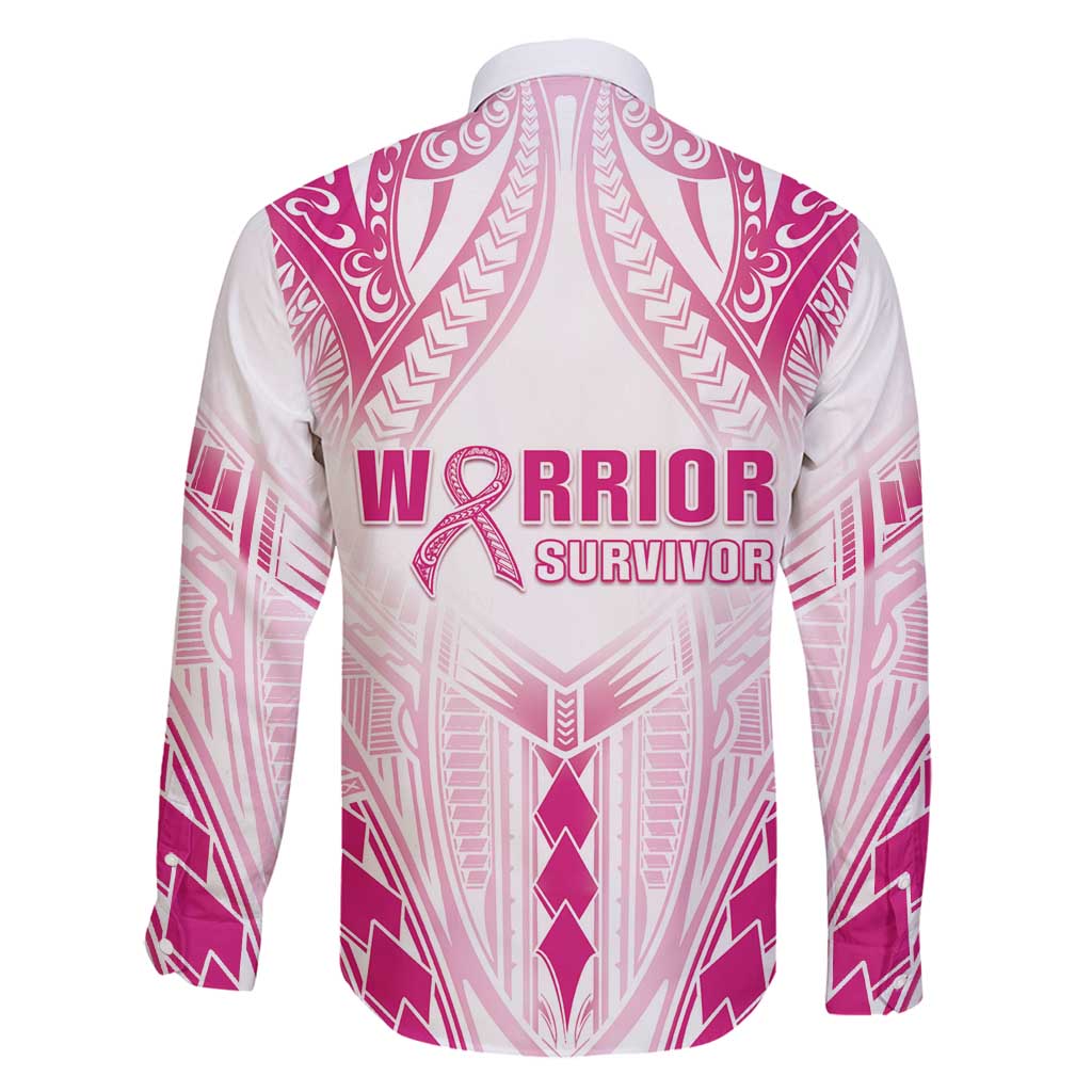 Breast Cancer Pink Out Family Matching Off Shoulder Maxi Dress and Hawaiian Shirt Polynesian Art Tattoo White Version LT05 - Polynesian Pride