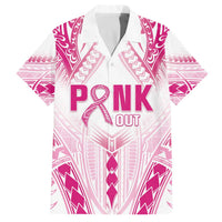 Breast Cancer Pink Out Family Matching Puletasi and Hawaiian Shirt Polynesian Art Tattoo White Version LT05 Dad's Shirt - Short Sleeve White - Polynesian Pride