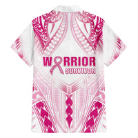 Breast Cancer Pink Out Family Matching Puletasi and Hawaiian Shirt Polynesian Art Tattoo White Version LT05 - Polynesian Pride