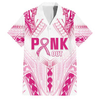 Breast Cancer Pink Out Family Matching Short Sleeve Bodycon Dress and Hawaiian Shirt Polynesian Art Tattoo White Version LT05 Dad's Shirt - Short Sleeve White - Polynesian Pride