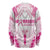 Breast Cancer Pink Out Long Sleeve Shirt Polynesian Art Tattoo White Version