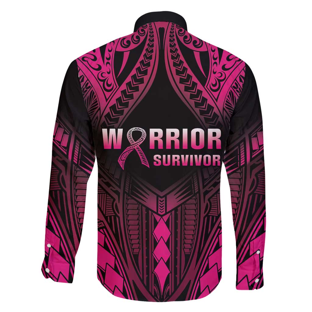 Breast Cancer Pink Out Family Matching Long Sleeve Bodycon Dress and Hawaiian Shirt Polynesian Art Tattoo Black Version LT05 - Polynesian Pride