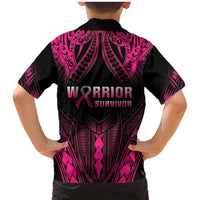 Breast Cancer Pink Out Family Matching Mermaid Dress and Hawaiian Shirt Polynesian Art Tattoo Black Version LT05 - Polynesian Pride