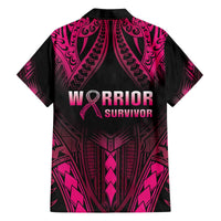 Breast Cancer Pink Out Family Matching Off The Shoulder Long Sleeve Dress and Hawaiian Shirt Polynesian Art Tattoo Black Version LT05 - Polynesian Pride